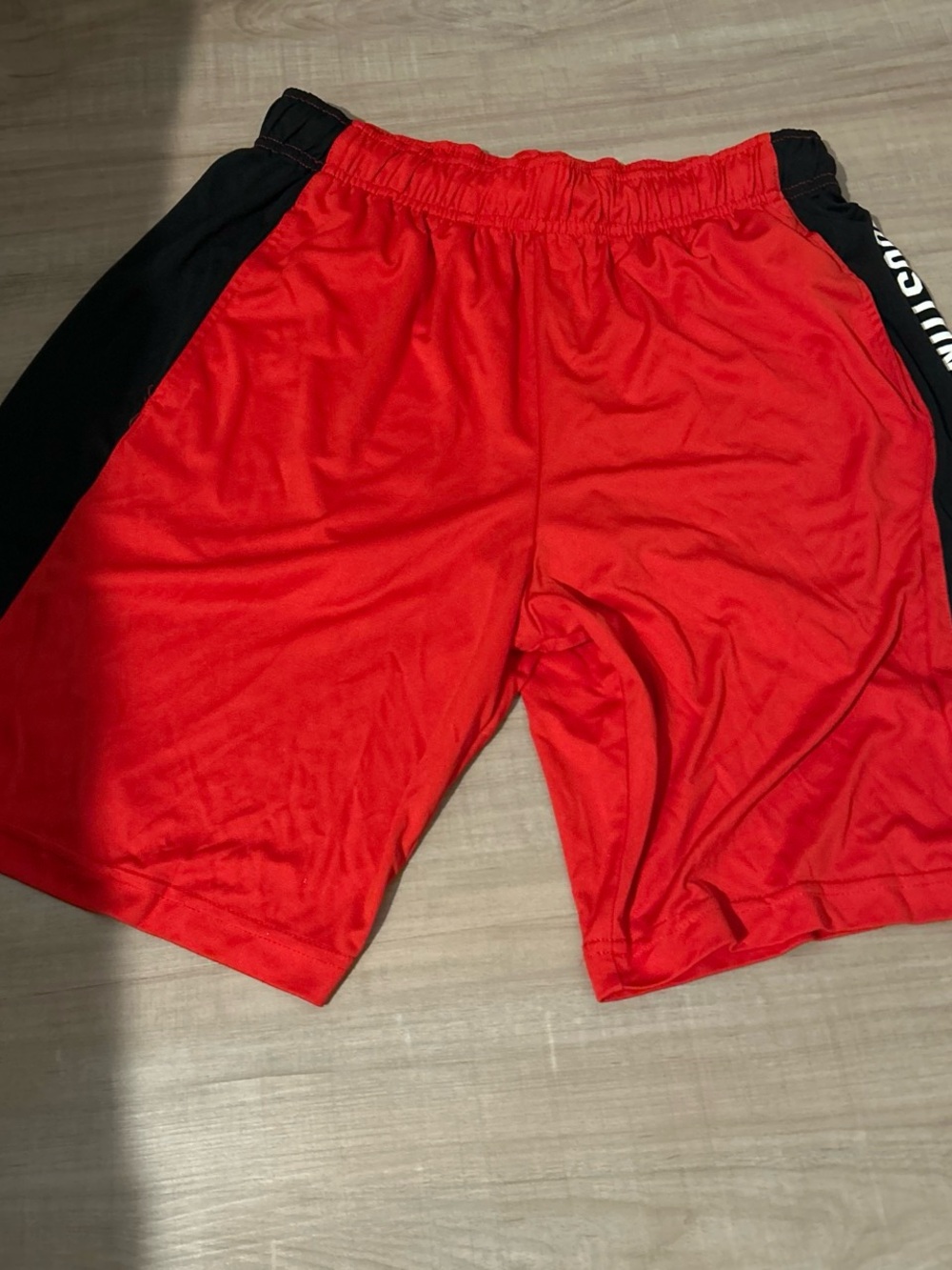 NBA Red Athletic Shorts with Black Side Panels